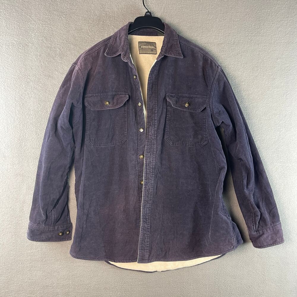 Expeditions by Wrangler Men’s Large Purple Corduroy Lined Shirt Jacket